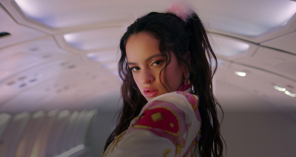 Still image from Rosalía and J Balvin's "Con Altura" music video featuring El Guincho