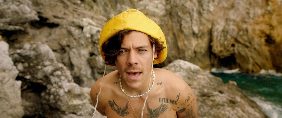 Still image from Harry Styles' "Golden" music video
