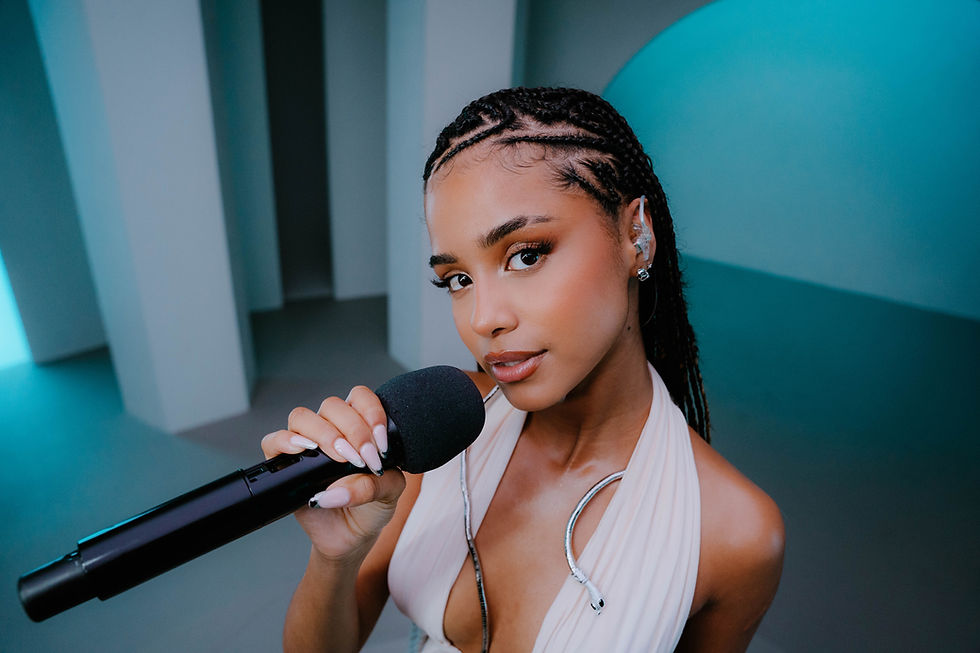 Still image from Tyla's "Water" performance for Vevo's DSCVR series